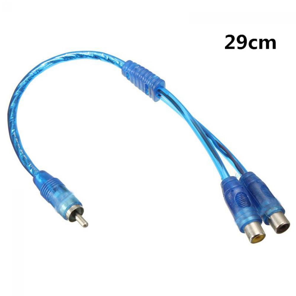 ❤LANSEL❤ Sale Audio Cable Practical 1 RCA Male To 2 Female Y Adapter Wire  New Blue Hot Splitter Stereo Connector