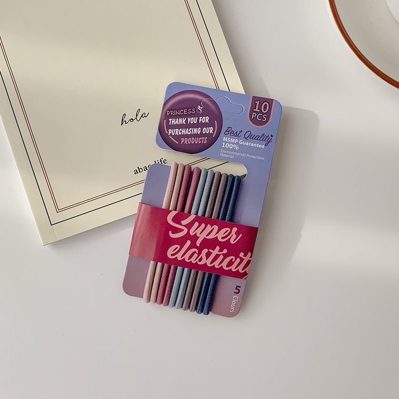 Bộ 10 Dây Buộc Tóc Cao Su Màu Sắc Ngọt Ngào Phong Cách Hàn Quốc Cho Nữ