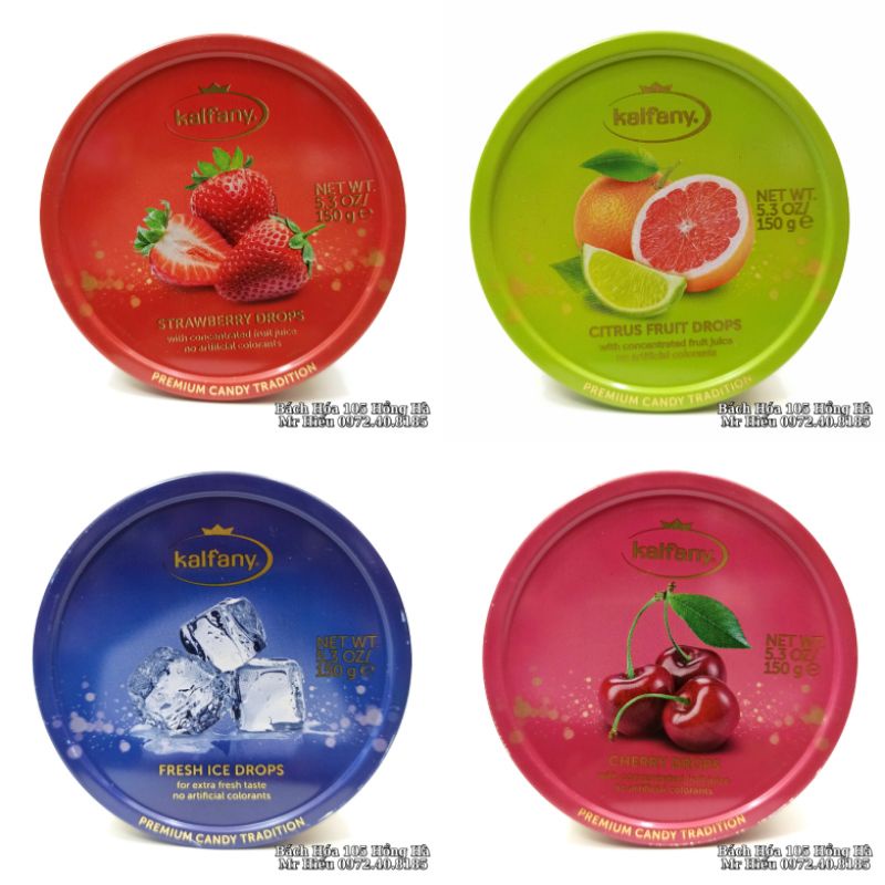 Lốc 10 hộp kẹo hoa quả Kalfany 150g