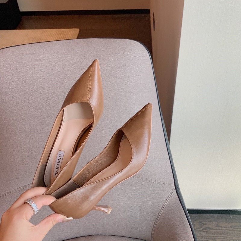 HÀNG FULL BOX CÓ SẴN❤️ Giày da mềm gót nhọn 5cm