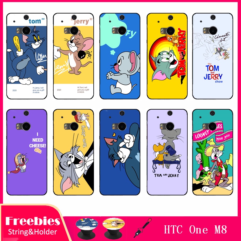 Ốp Điện Thoại Hình Tom & JERRY Có Dây Đeo Cho HTC One M8