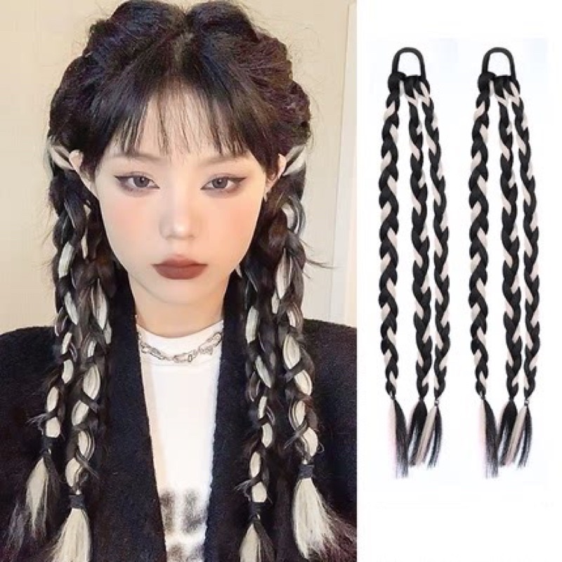 Tóc giả tết hình con rết nhiều màu size 45cm - Khanturban.vn