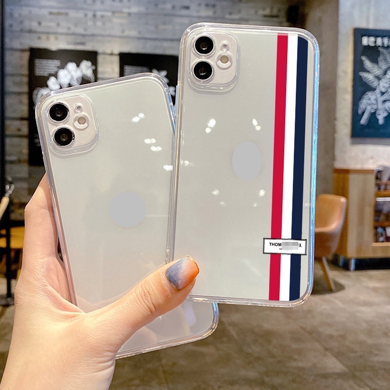 Ốp lưng iphone silicon trong suốt Kẻ sọc Thom dành cho iphone 6 đến 13promax - T125