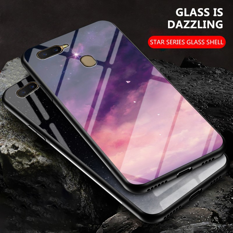 Koosuk Ốp điện thoại kính cường lực cứng 9H họa tiết hình vẽ nhiều màu cho OPPO A12 A12e A7 A5S A3S A5 A7X F9 PRO AX5s | BigBuy360 - bigbuy360.vn