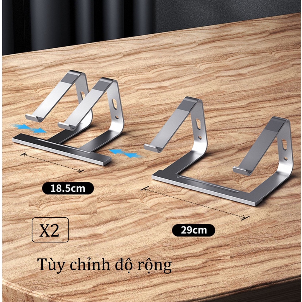 Giá đỡ để laptop stand notebook Macbook máy tính xách tay hợp kim nhôm có thể tháo rời kiêm tản nhiệt (CR06 và X2) | WebRaoVat - webraovat.net.vn