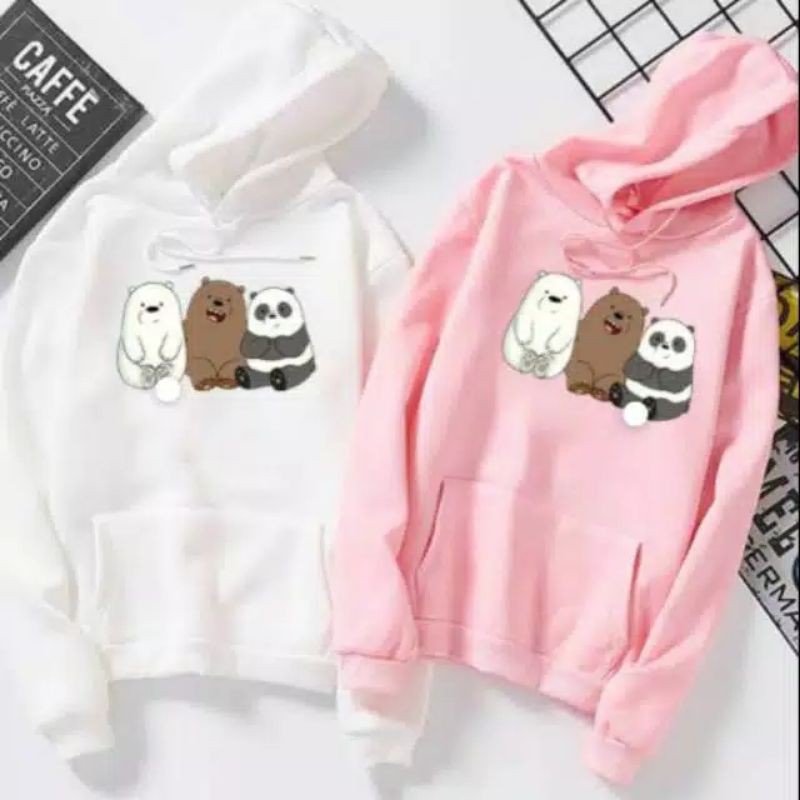 Áo Hoodie In Hình We Bare Bears Xinh Xắn Cho Nữ