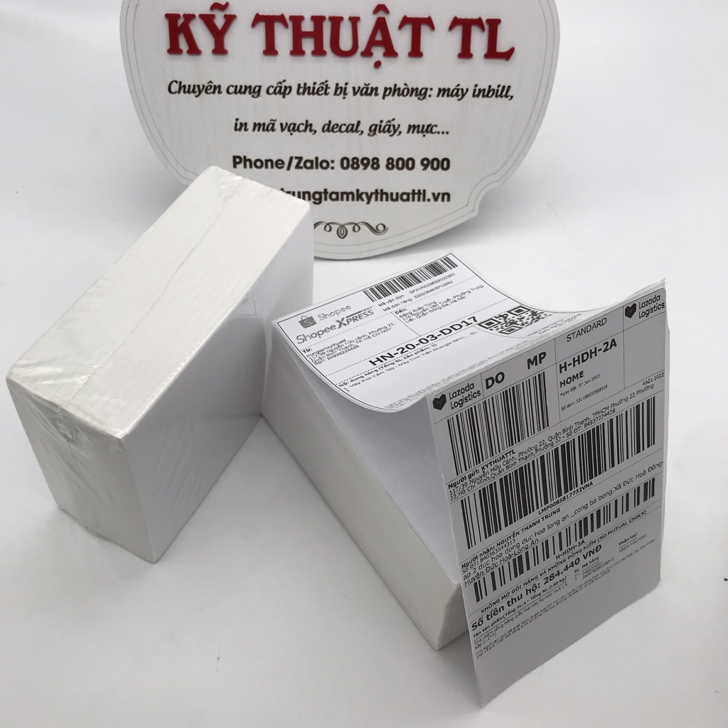 Giấy In Nhiệt Tự Dính Khổ A6 100x150mm Cuộn 330 Tem và  A7 70x100mm Cuộn 250 Tem In Đơn Bill Viettel, In Đơn TMĐT