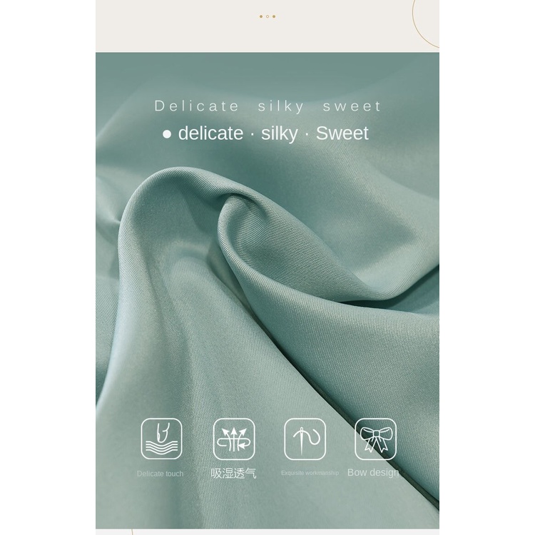 Ice Silk four-piece set Korean style washed silk naked sleeping bedding quilt cover sheet
