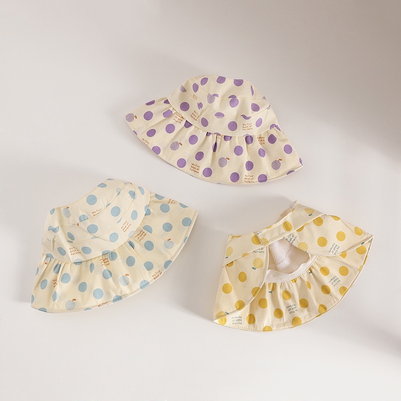 Nón Rộng Vành Hở Chóp Họa Tiết Chấm Bi Phong Cách Hàn Quốc Thời Trang Mùa Hè Mới Cho Bé