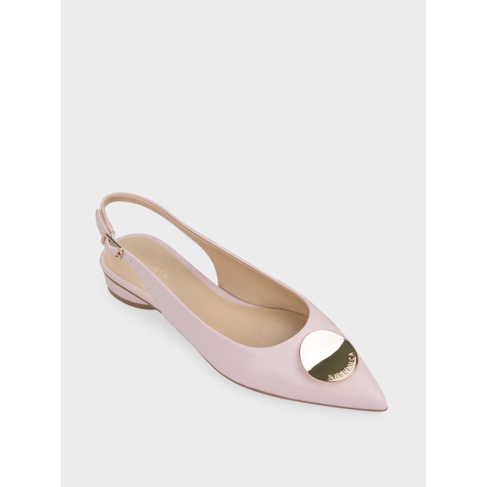 Giày Sandal nữ Slingback phối nơ kim loại BN0155 - SABLANCA