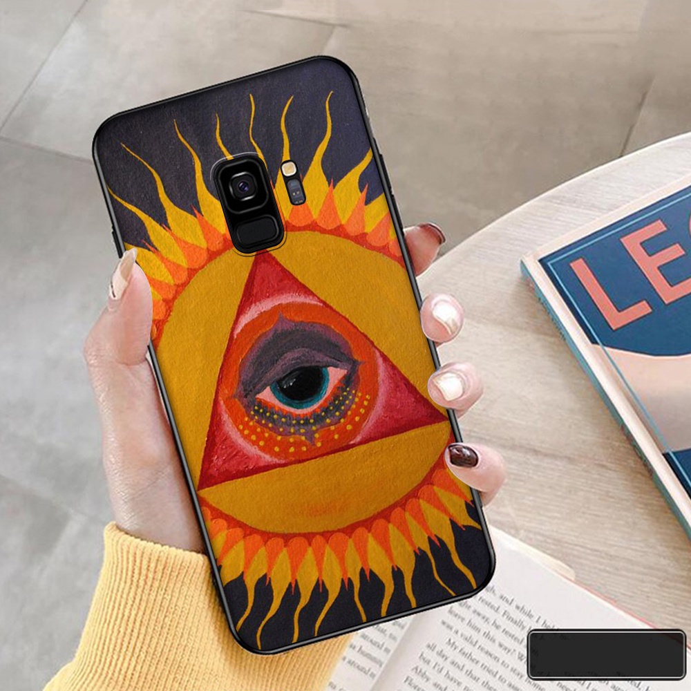 Samsung Galaxy J6 J8 2018 J6+ J6 Plus A6 Plus M30s M21 Silicone Cover black TPU Phone Cases Soft Case SS25 Gold Foil Evil Eye in Blush