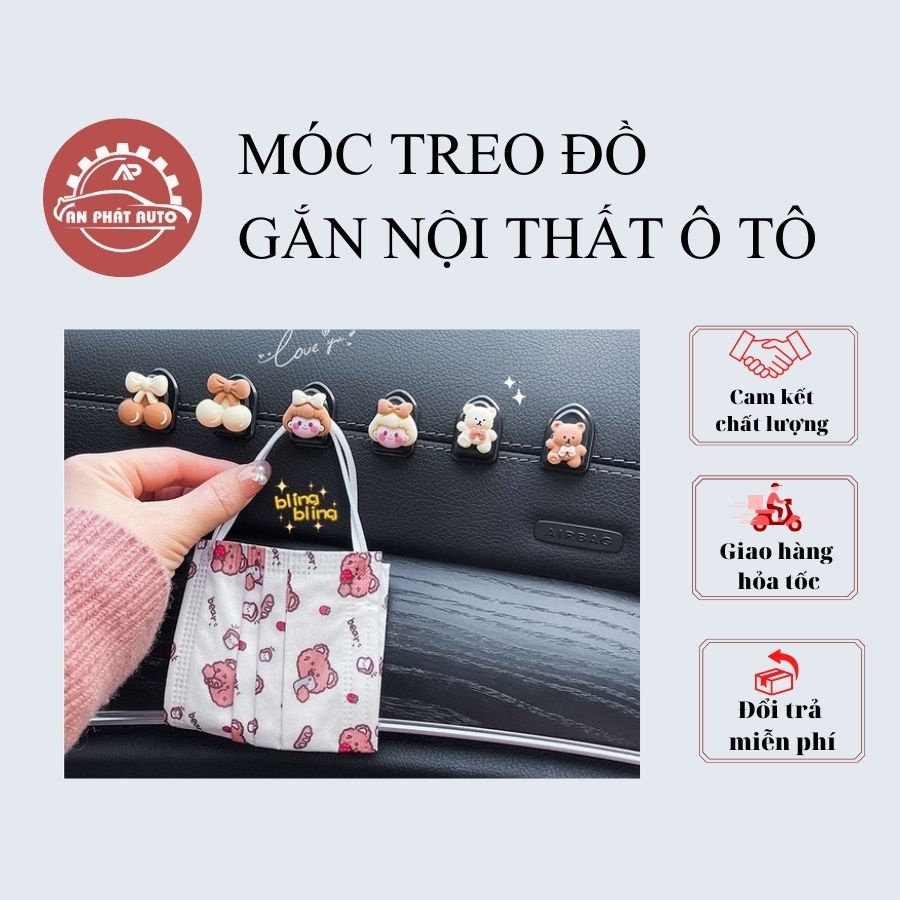 SET Móc Treo Đồ GẮN TRONG Xe Ô Tô Hình Ngộ Nghĩnh, Đáng Yêu/ Móc Dán Treo Đồ Gia Dụng Trong Nhà Đa Năng [Hàng Loại Tốt]