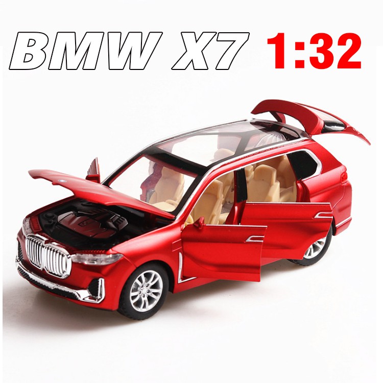Xe mô hình ô tô BMW X7 tỉ lệ 1:32 bằng kim loại có âm thanh và đèn mở các cửa
