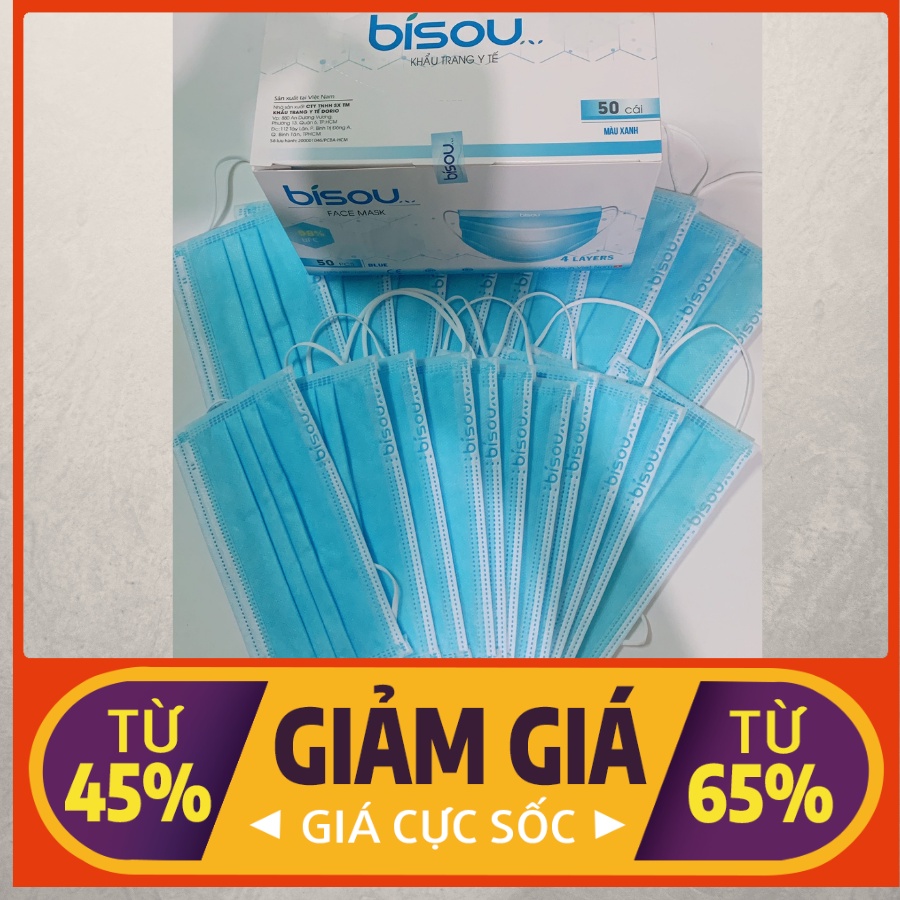 Khẩu trang y tế kháng khuẩn Lehaco - Hộp 5 túi = 50 cái | BigBuy360 - bigbuy360.vn