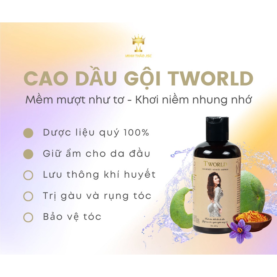 [CAO CẤP]Dầu Gội Bồ Kết Saffron Vỏ Bưởi Cô Đặc Thảo Dược Thiên Nhiên Tword JSC Sạch Gàu,Nấm Ngứa, Chống, Ngăn Rụng