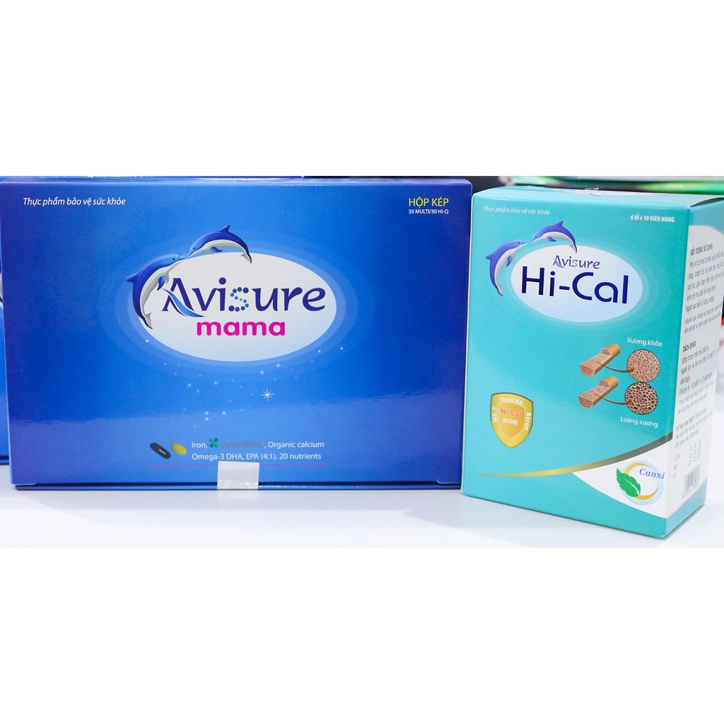 Combo Avisure Mama và Avisure Hi-cal - Bổ sung DHA, EPA, Canxi, Vitamin và khoáng chất cần thiết cho phụ nữ mang thai