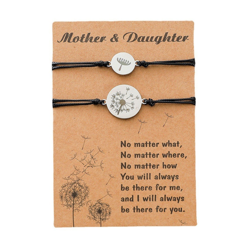 Bộ 2 Vòng Tay Hoa Bồ Công Anh Bằng Thép Không Gỉ Có Thể Điều Chỉnh Cho Mẹ Và Bé