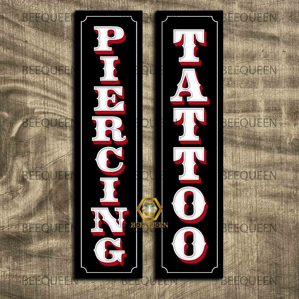 Combo 2 Biển Tattoo Trang Trí Cửa Hàng Xăm Size 20x60cm