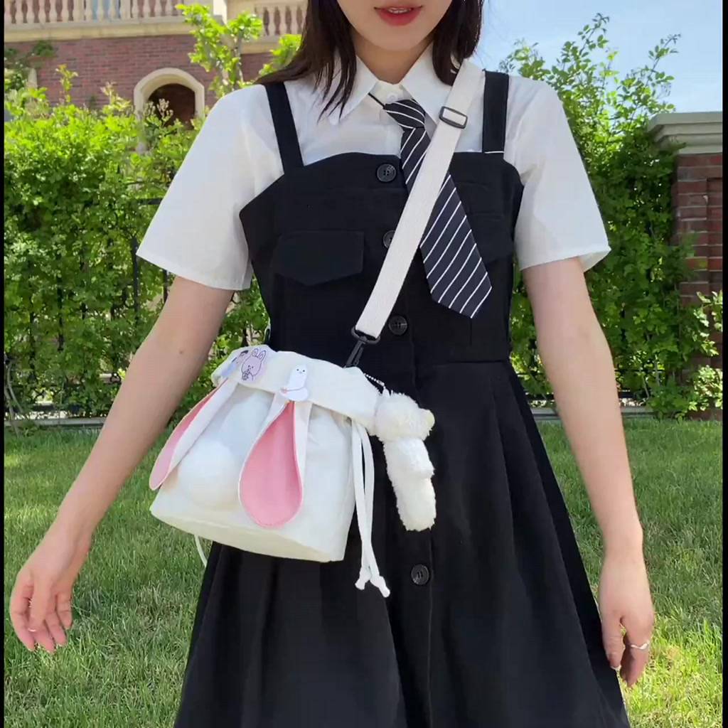 Túi đeo chéo vai bằng vải canvas dễ phối đồ phong cách Nhật Bản Hàn Quốc dễ thương dành cho nữ sinh | BigBuy360 - bigbuy360.vn