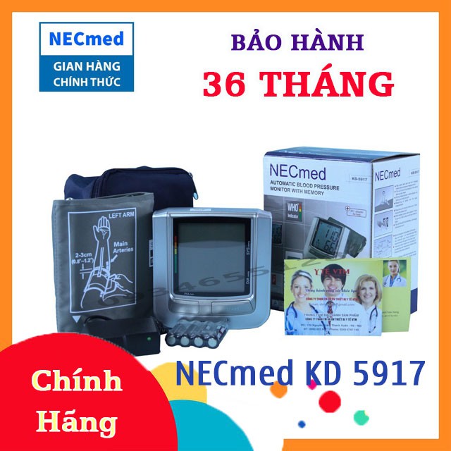 Máy Đo Huyết Áp Bắp Tay Necmed KD-5917 Tự Động, Thiết Kế Nhỏ Gọn, Kết Quả Chính Xác, Nhanh Chóng, BH 36 Tháng