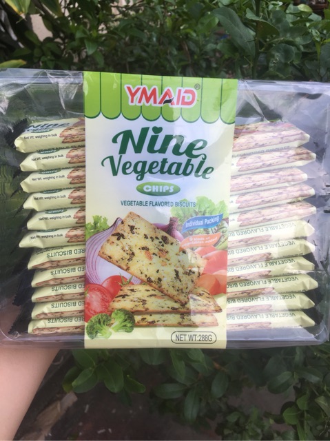 Bánh hoa quả quy xốp Nine Vegatable biscuits YMAID túi 288gr (22 gói)