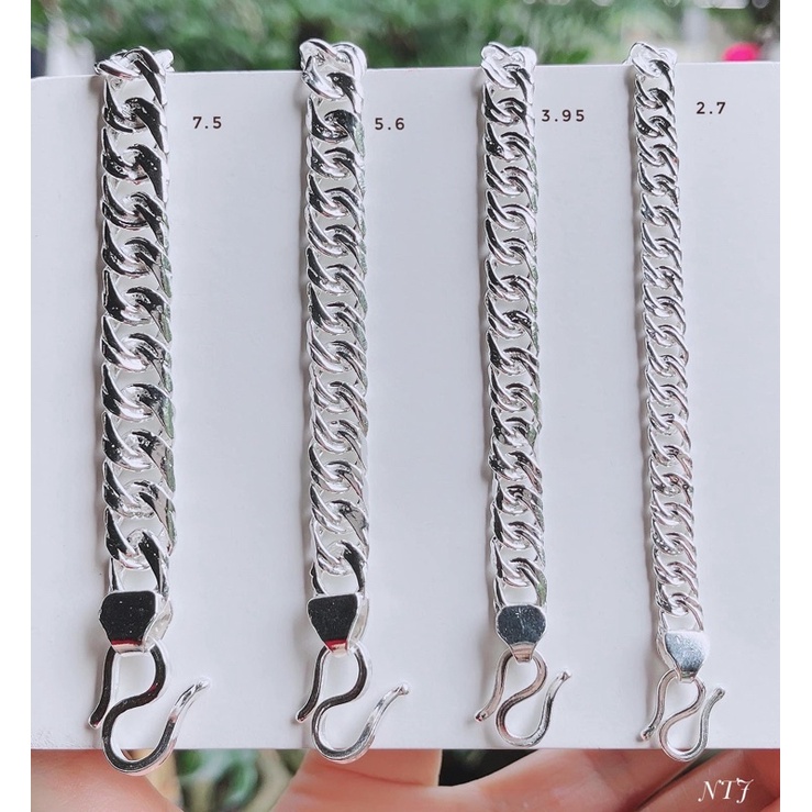 Lắc tay bạc nam mắt xích đôi