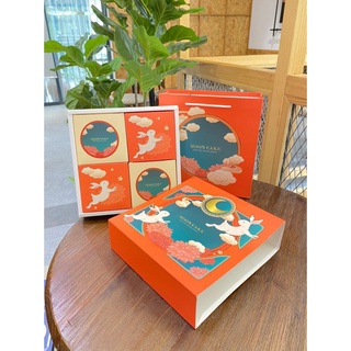 hộp lẻ bánh trung thu màu đỏ sang xịn vỏ cứng