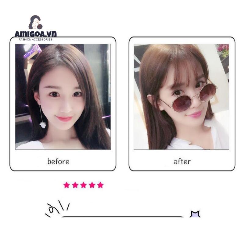 Bộ Tóc Giả Ngắn Mỏng Tự Nhiên Có Mái Dành Cho Nữ