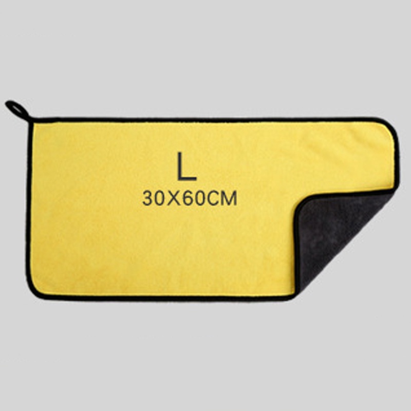 Khăn rửa xe Vải rửa xe 30 * 60cm dày và rộng Khăn rửa xe nhung san hô hai mặt thấm hút và không xơ vải Khăn rửa xe Dụng cụ rửa xe Vải giẻ lau xe Giẻ câu cá Khăn thú cưng