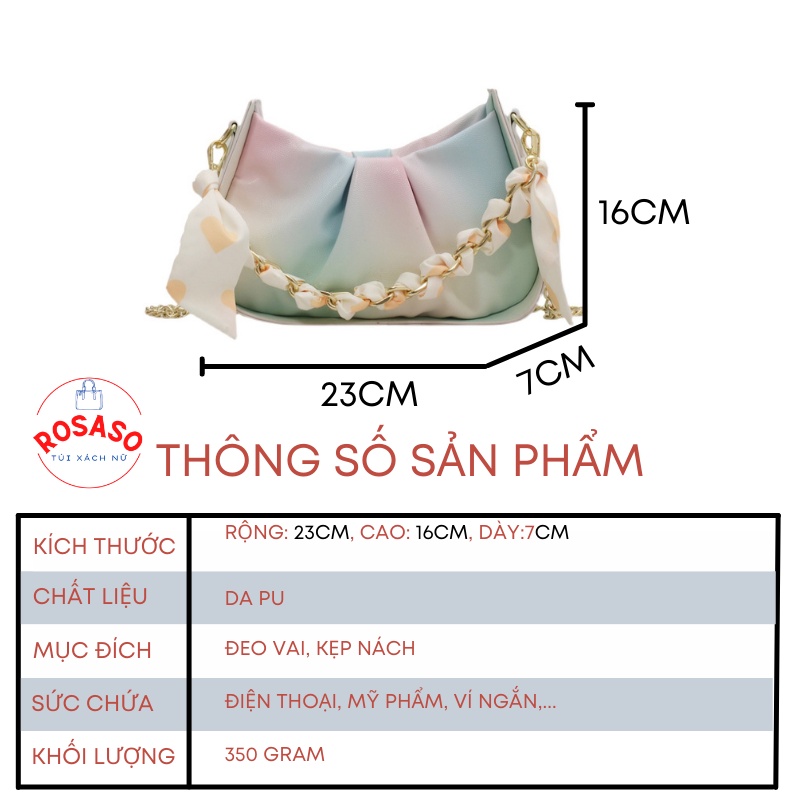 Túi xách nữ đeo chéo đẹp cao cấp hot trend 2022 da PU mềm sang trọng ROSASO TX72