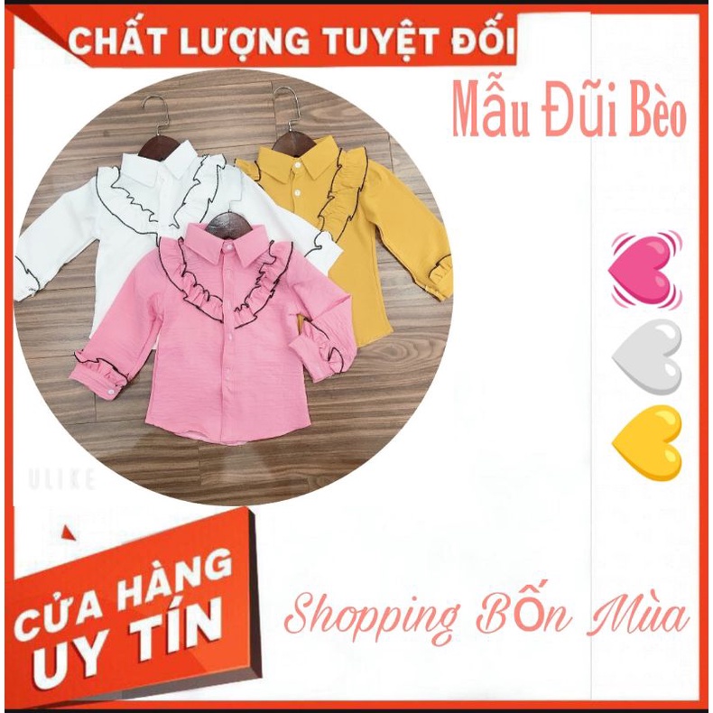 💥Thanh Lý💥Sơ mi Học sinh Đũi dài tay cổ Bèo💥Cho Bé Gái