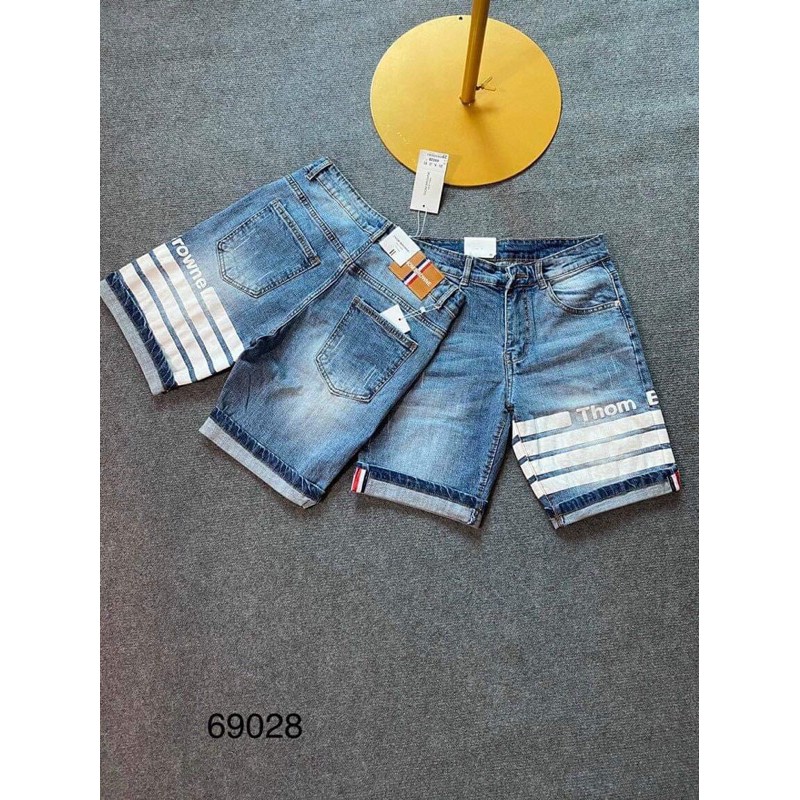 Quần bò ngố nam sọc ngang, quần short thom bò nam , Bin Store