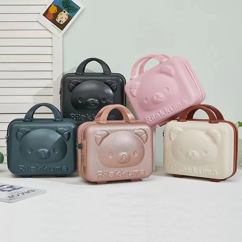 Va Li Du Lịch 14 Inch Có Khóa Mật Khẩu Hình Gấu Dễ Thương