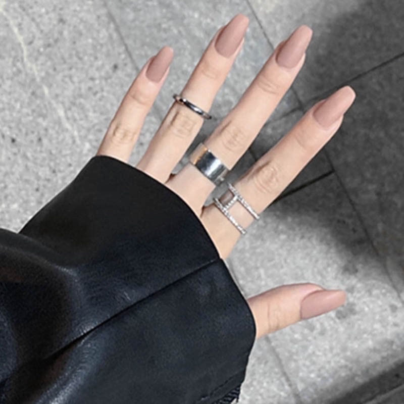 [Hàng nới về]Bộ 24 móng giả form dài trơn nhám Đủ màu