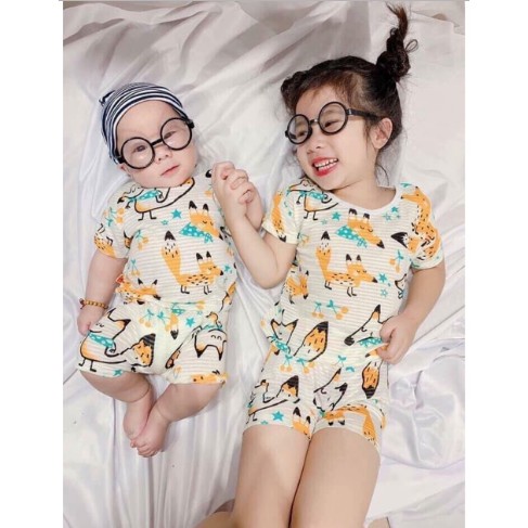 Bộ quần áo cotton sợi tre cho bé (Từ 0- 15M)