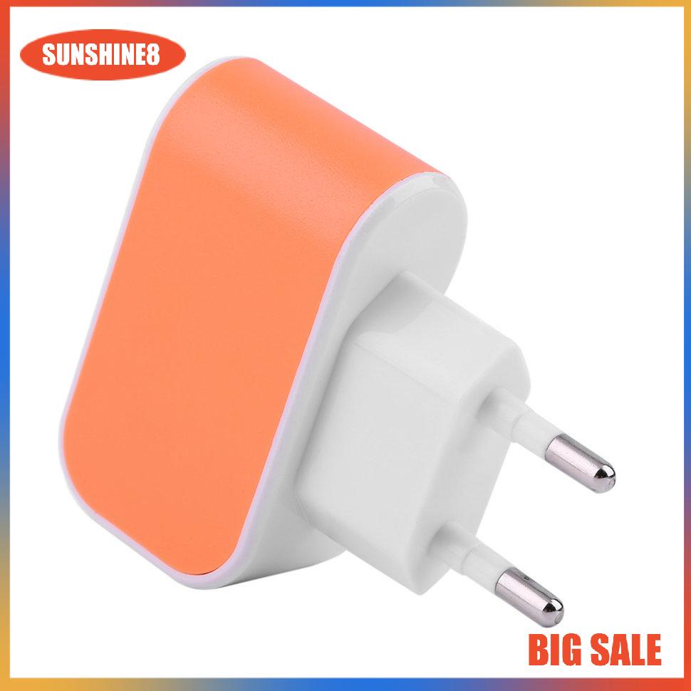 【SUN】Triple USB Port Wall Home Travel AC Power Charger Adapter 3.1A EU Plug
