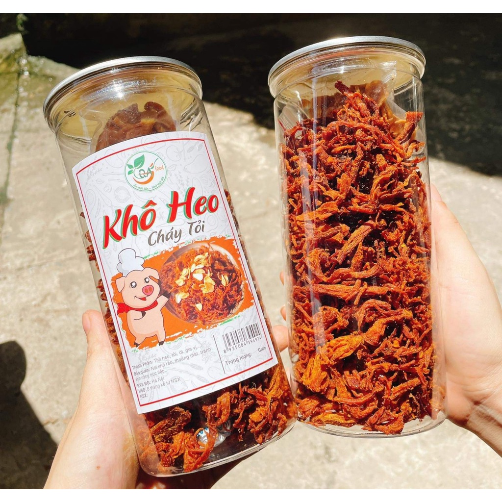 KHÔ HEO CHÁY TỎI LOẠI 1 thơm ngon  hũ pet 300gr