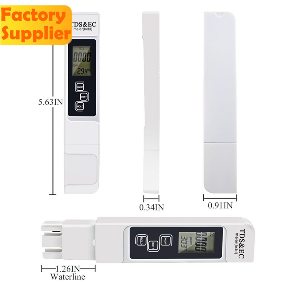 NEW 3 in 1 TDS EC PPM Bút Đo Chất Lượng Nước Kỹ Thuật Số 0-9990 Ppm