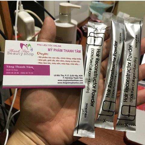 Combo bột Keratin &amp; Collagen Sophia Platinum phục hồi túi ( 3 gói 3g ) - Thuốc tiên dành cho tóc hư nát