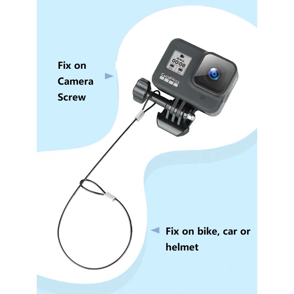 Dây đeo giữ máy ảnh hành trình LAMMCOU thép không gỉ an toàn 30/ 60cm thích hợp cho Gopro