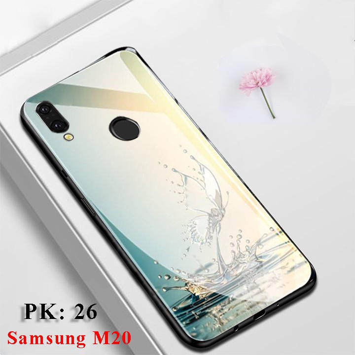 Ốp lưng M20 mặt kính in hoa 3D đẹp - Ốp lưng Samsung M20 phukien228