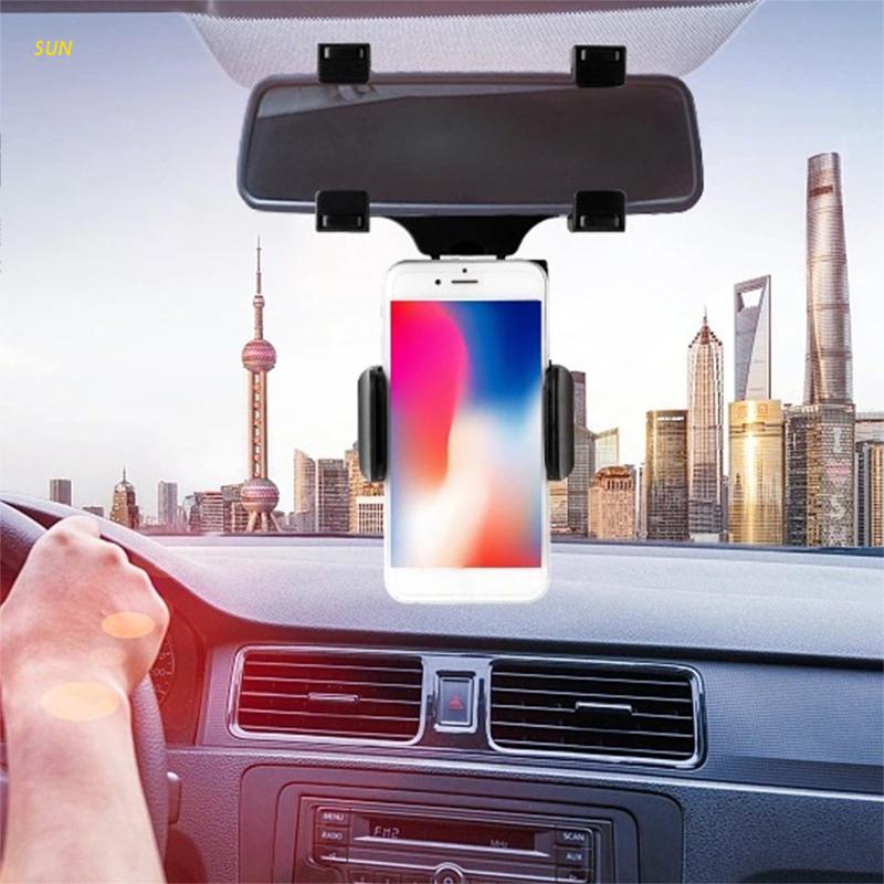Mặt Trời 360° Giá Đỡ Điện Thoại Gắn Gương Chiếu Hậu Xe Hơi Tiện Dụng