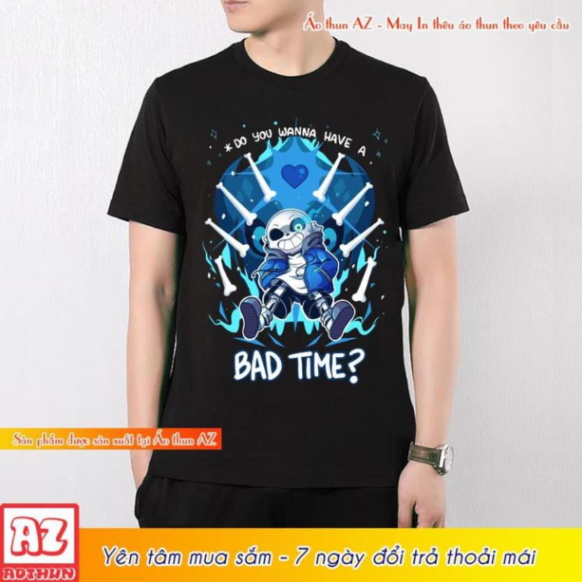 SIÊU HOT - Áo thun game Undertale Sans chibi bad time màu đen - Có size trẻ em M2812 / hình cực chất