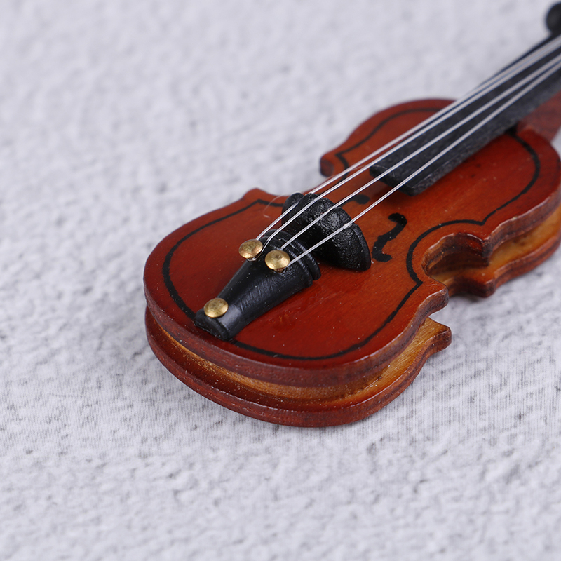 Đàn Violin Mini Bằng Gỗ Dùng Để Trang Trí Nhà Búp Bê