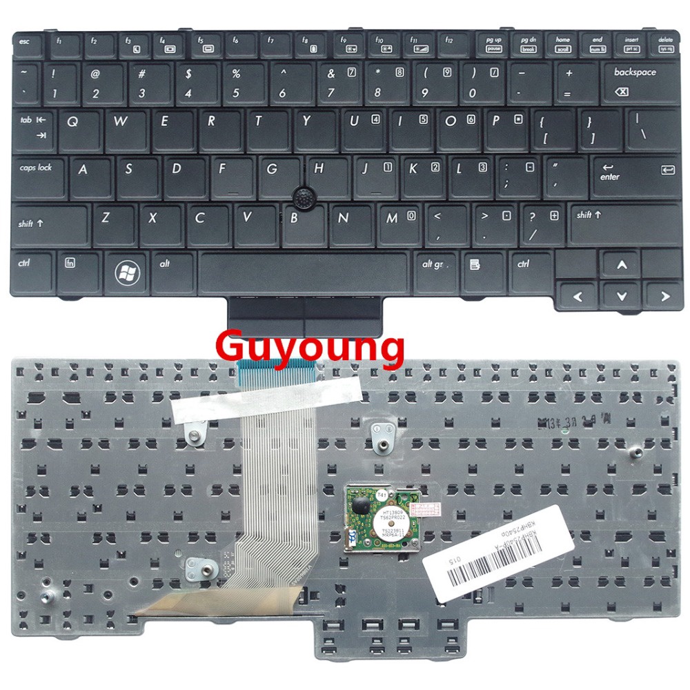 Bàn Phím Laptop Us Màu Đen Cho Hp Elitebook 2540 2540p 598790-001 V108602As1 Pk1309C2A00