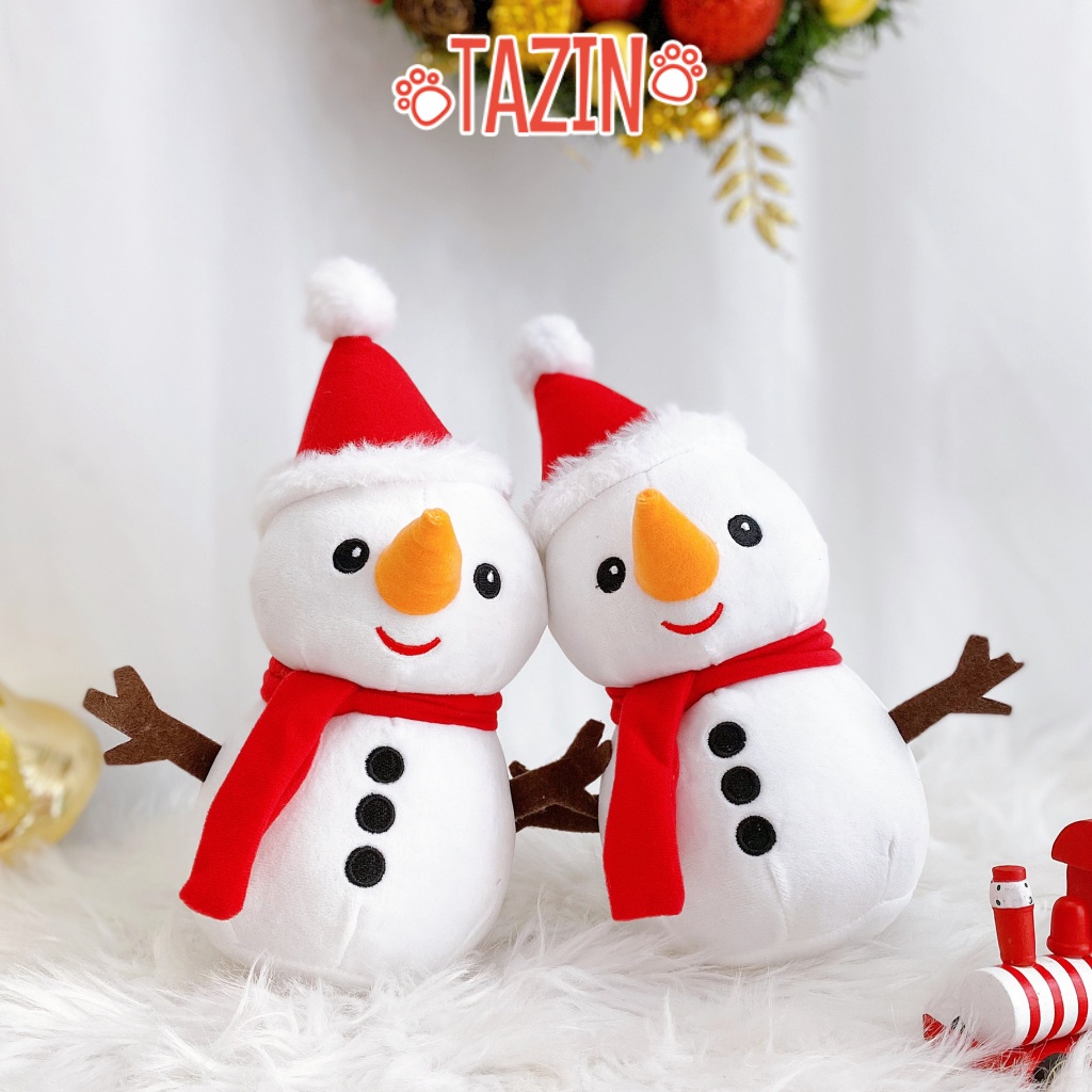 Gấu bông giáng sinh noel người tuyết, người tuyết bông giáng sinh cao cấp 20cm TAZIN