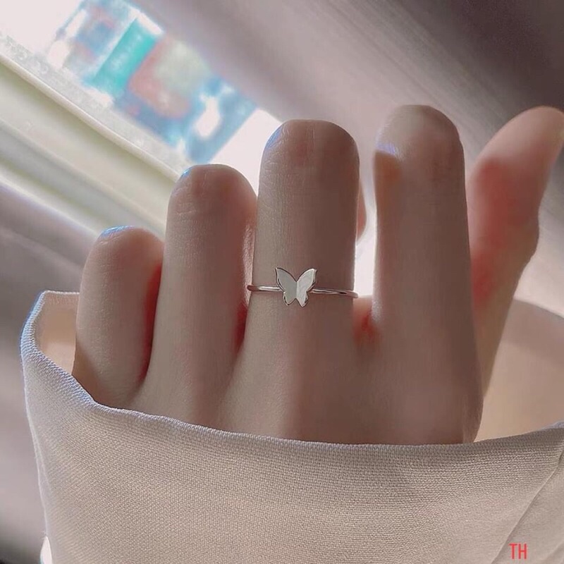 NHẪN BƯỚM DÁNG HỞ BẠC TA CHO BẠN GÁI