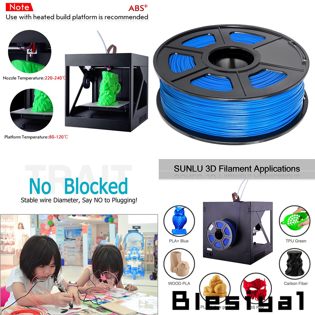 Sợi Nhựa Abs 3d 1.75mm Cho Máy In 3d + / - 0.02mm 1kg (2.2Lbs)