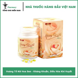 Hoàng Tố Nữ Hoa Sen - Giúp Kháng Khuẩn, Điều Hòa Khí Huyết & Giảm Huyết Trắng Hộp 60 Viên