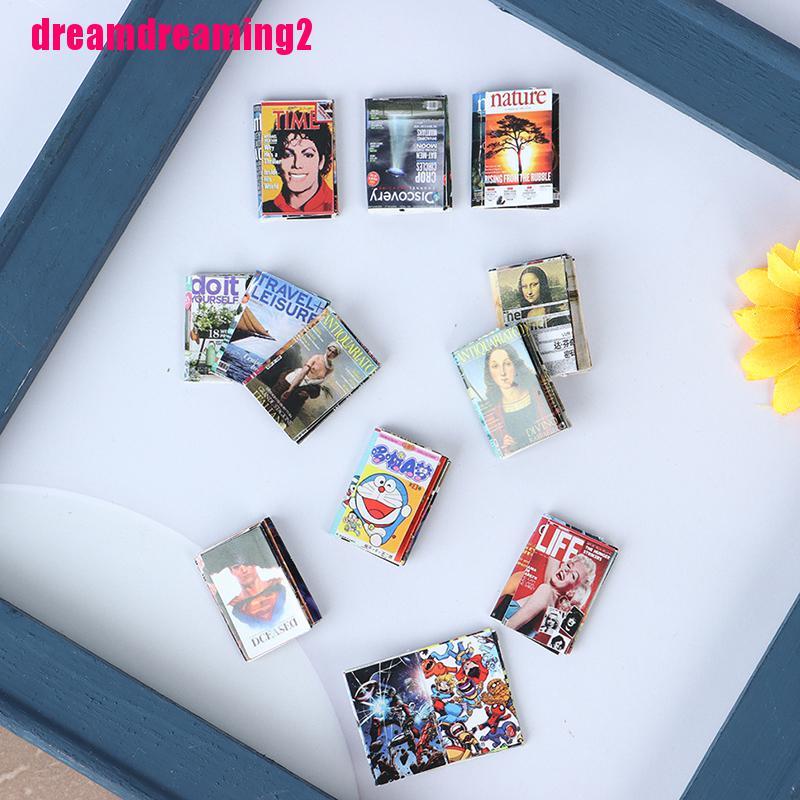 Bộ 12 mô hình quyển sách mini trang trí cho nhà búp bê